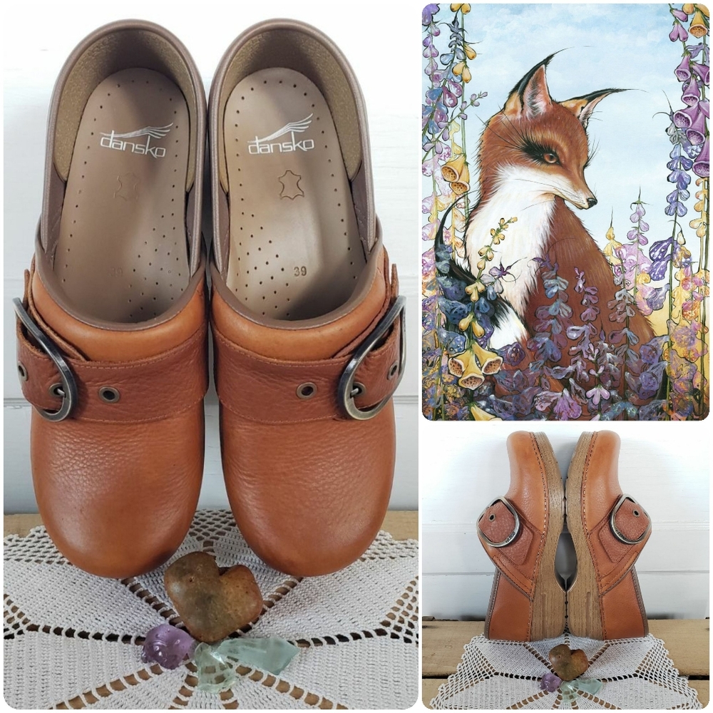 🌿FLASH🌟SALE🌿Tan Dansko Pro Pearson Honey Clogs Tumbled Buckle Boho Prairie ♡ - Picture 10 of 14
